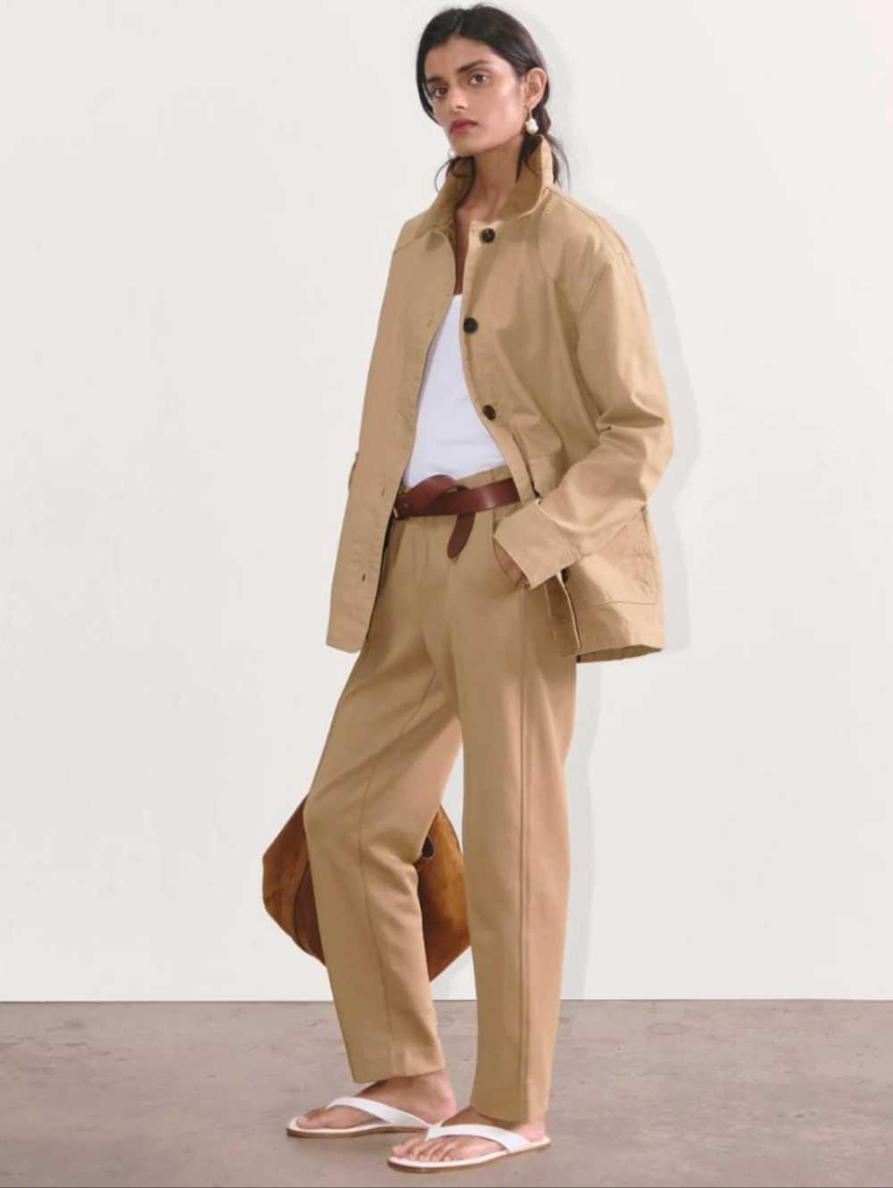 Everlane The Dream Pant Camel Tan Tiger's Eye Pintuck Women's XL Imperfect